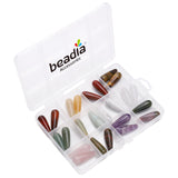BEADIA Natural Mix Color Agate Teardrop Stone Beads 10x30mm 24pcs Dangle Earring Charm for DIY Jewelry Making