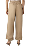 Aurelia Gold Solid Poly-Blend Palazzos Ethnic Bottomwear Dark Gold M