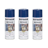 Rust-Oleum 7251830-3PK Stops Rust Metallic Spray Paint,Cobalt Blue, 3 Pack,11 ounce