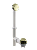 Westbrass 59324403 White 11/2 Tubular Tip Toe Bath Waste Drain Kit, Polished Brass