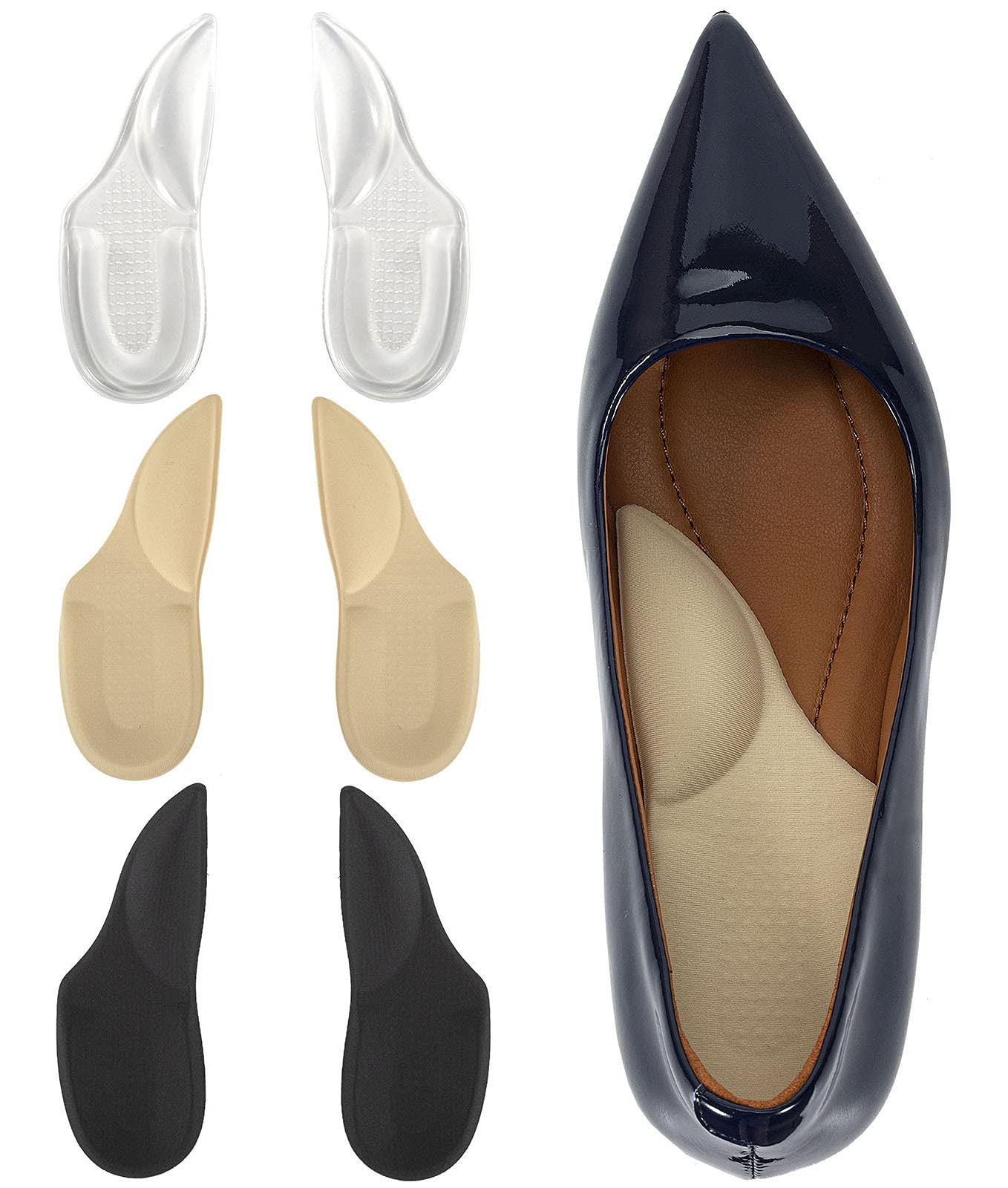 Arch Support Plantar Fasciitis Insoles for Women & Men,Adhesive Foot Arch Inserts for Flat Feet,Heel Support Cushion for Feet Pa