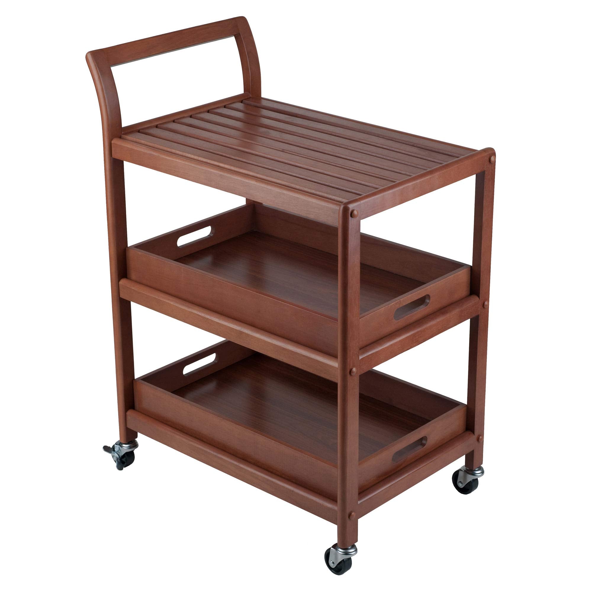Winsome Albert Entertainment Kitchen Cart, Walnut