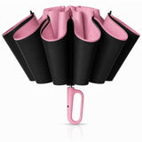 Hopz Uv Reversible Umbrella With Carabiner Handle Automatic Open Close Travel Umbrella For Men & Women, Windproof Compact Fold