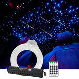 AMKI 96pcs*0.04in*13.1ft Pure White Meteor Shooting Stars Effect Fiber Optic Lights Kit,12 Holes LED Meteor Light Engine with Bl