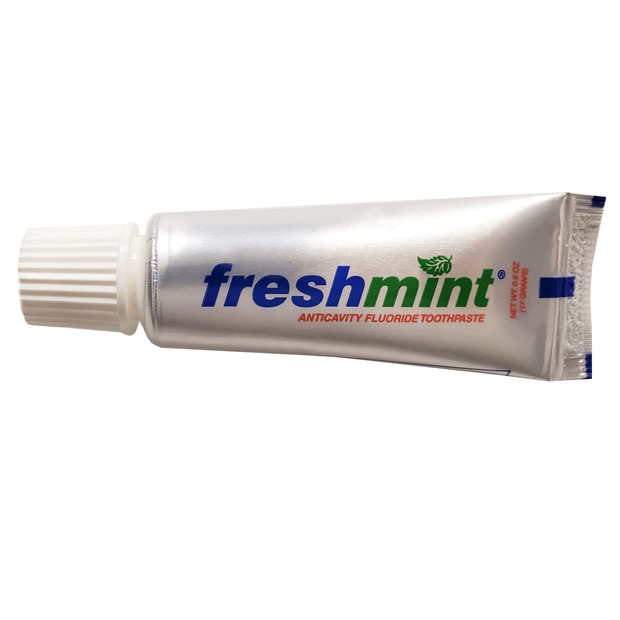 144 Tubes of Freshmint 0.6 oz. Anticavity Fluoride Toothpaste, Metallic Tube, Tubes do not have Individual Boxes for Extra Savin
