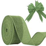 JaoZuyard Sage Green Burlap Ribbon 2 inch X 20 Yard Natural Linen Woven Ribbon DIY Handmade Wired Edging Production Wreath Holid