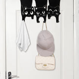 Maitys Black Cat Over The Door Hangers Metal Over The Door Hooks Towel Rack Coat Key Holder Black Cat Decor for Office Camper Rv