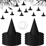 SATINIOR Halloween Decorations Witch Hat Costume Witch Hat Hanging with Rope Accessory and Transparent Seamless Hooks(12 Pcs,Cla