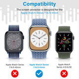 UniqueMe 8 Pack for Apple Watch Screen Protector 41mm, Apple Watch Series 9/8/7 Screen Protector [Upgrade Flexible Film] Anti-Sc