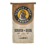 Scratch and Peck Scratch + Seeds Chicken and Duck Treat - 25 lbs Bag - 11% Protein, Certified Organic and Non-GMO Project Verifi