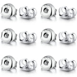 Formulen 14K White Gold Plated Silver Earring Backs Replacements - Hypoallergenic Earring Backs for Studs, Secure Ear Locking fo