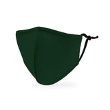 WEDDINGSTAR 3-Ply Kid's Washable Cloth Face Mask Reusable and Adjustable with Filter Pocket - Dark Green