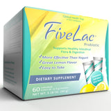 Global Health Trax GHT - FiveLac Lemon Probiotic Powder Drink Mix, Probiotics for Women, Men, Kids - Smooth Digestive Support & 