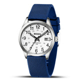 Ln Lenqin Men'S Watch, Wristbands, Waterproof, Analogue Design, Luminous Dial, Calendar, Fashion, Silicone Band, A7-R015-1-Silve