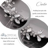 Casdre Crystal Bride Wedding Hair Pins Rhinestone Bridal Hair Pieces Wedding Hair Accessories for Women and Girls (Pack of 2) (A