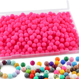 Sunrony 240Pcs 12mm Silicone Beads for Keychain Making, Round Silicone Beads for Pens and Necklace Bracelet Crafts Making (Hot P