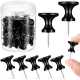 Outus 100 Pcs Giant Push Pins Jumbo Tacks 1 Inch Plastic Head for Cork Board Map Posters Decorations Gifts Under 10 Dollars (Bla