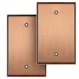 Henne Bery Soft Modern Decorative Wall Plate Switch Plate Outlet Cover (Single Blank 2PK, Antique Copper)