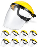 Tellegloww 8 Pack Safety Face Shield for Grinding and Cutting, Full Impact Resistant Face Shield Mask for Work Chemical Woodwork