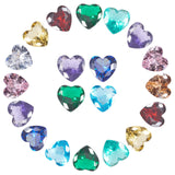 LiQunSweet 50 pcs 10 Colors 8MM Faceted Heart Shaped Cabochons Cubic Zirconia Pointed Back No Hole Beads for DIY Jewelry Scrapbo