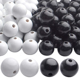 Aylifu Round Wood Beads, 100pcs 20mm Natural Round Wooden Beads Small Hole Wood Loose Beads Smooth Painted Spacer Loose Beading 