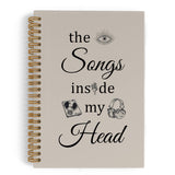 QLMX Music Spiral Notebook, Song Writing Journal Notebook, Music Teacher Gifts, the Songs in My Head Writing Notebooks for Schoo