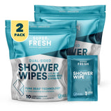 Super Fresh FunkBlock Shower Wipes Large Body Wipes for Hygiene, Camping Wipes, Gym & Travel. No Rinse Bathing Wipes with Aloe