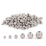 500pcs Silver Filled Spacer Beads that Do Not Fade Easily Smooth Round Beads Seamless Ball Beads Brass Loose Beads Metal Beads f