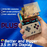 FINGEREVO Miyoo Mini Plus Handheld Game Console 3.5-inch 640*480 IPS Screen 3000mAh Miyoo-mini+ with Portable Case Retro Gray