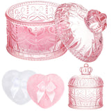 Tioncy 3 Pcs Large Body Powder Puff and Container Powder Container with Puff Powder Puff Crystal Container Soft Washable Reusabl