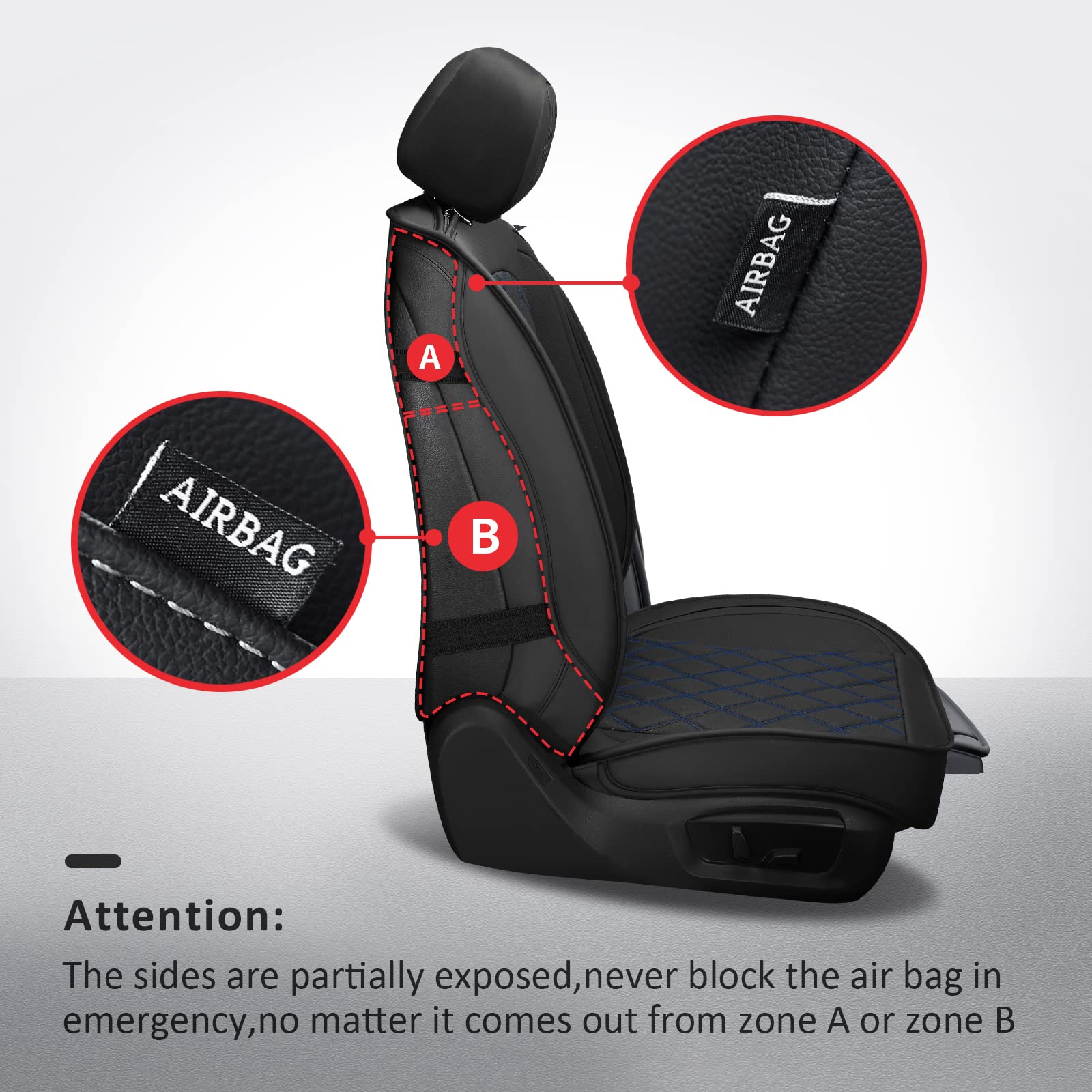 MIROZO Seat Covers Full Set,Waterproof Faux Leather Seat Covers Automotive Seat Covers Car Seat Protector for SUV Pick-up Truck