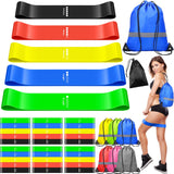 30pcs Loop Resistance Bands for Exercise Bulk, Workout Bands with 6 Drawstring Backpack Bags Elastic Drape Ring Set for Women an