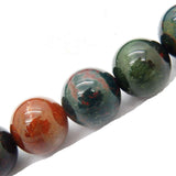 Malahill semiprecious Stone Beads for Jewelry Making, Sold per Bag 5 Strands Inside, Bloodstone 10mm