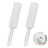 2 Pack Pumice Cleaning Stone with Handle, Toilet Bowl Cleaner Toilet Brush with Non-Slip Long Plastic Handle for Kitchen/Bath/Po