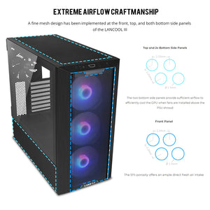 Lian Li Lancool Iii E-Atx Pc Case, Spacious Rgb Gaming Computer Case With Hinged Tempered Glass Doors, Fine Mesh Panels, 4X140Mm