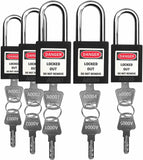Lockout Tagout Lock 5 Loto Safety Padlocks For Lock Out Tag Out Stations And Devices (Black, Key Difference)