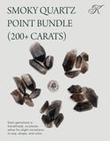 KALIFANO Smoky Quartz Points Bundle (250+ Carats) - Bulk High Energy Raw Lemurian Reiki Morion Cuarzo Crystal Used for Clarity a