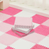 Amylove 72pcs Foam Floor Mat 12x12x0.4in Interlocking EVA Foam Mats with Border Soft Plush Fluffy Floor Tiles Interlocking Rug C