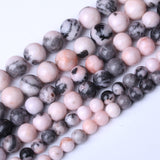 45PCS 8MM Natural Pink Zebra Jaspers Beads Round Loose Stone Beads for Jewelry Making DIY Energy Stone Healing Power Bracelet 15