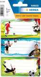 HERMA Football Player School Labels, 6 Self-Adhesive Book Labels for Children, Colored, 76 x 35 mm