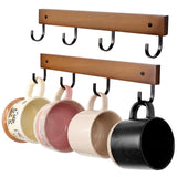 SCUNDA Mug Hook for Wall, 180 Swivel Hooks for Cups, Wooden Wall Mounted Rotatable Hooks for Hanging Mugs, Hats, Keys, Kitchen U