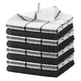 Nialnant Cotton Terry Dish Cloths,Super Soft Dish Towels for Kitchen,Absorbent Dish Rags for Cleaning,12x12 Inches,Black
