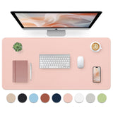 Bloss Pink Desk Mat, Waterproof Non-Slip Leather Desk Pad, Large Mouse pad, Computer Mat for Desk, Pink Desk Accessories Easy Cl
