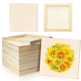 FSWCCK 10 Pack 8 x 8 inch Wood Panel Boards, Unfinished Wood Canvas Panels for Crafts, Painting Canvas, DIY Art Projects, Pourin