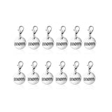 Mandala Crafts Mom Charms for Jewelry Making - 12 Mom Pendant Charms - Mother Clip on Charms for Bracelets Necklace Pendant Hook