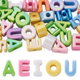 FASHEWELRY 30Pcs Large Acrylic Letter Beads with Large Hole Big Plastic Letter Blocks Charms 3D Letters Chunky Vowel Initial Alp