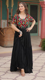 Wedani Georgette Anrakali Kurta Set For Women (In Alpha M Regular Black),BLACK,M,Georgette,Anarkali,