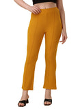 Wedani Women'S Solid Trousers Regular Slim Fit Palazzo Pants (30 Mustard),Mustard,30