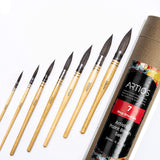 ARTIOS Mop Brush Set, Acrylic & Watercolor, Set of 7 (Size 012)