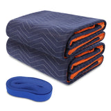 YMTLJHDSY 1 Moving Blankets 72x80in with 1 Elastic Rubber Band (196in Extendable to 400in) - Durable Quilted Moving Blanket-Heav